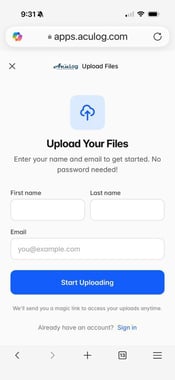 AcuLog Convert New User Page